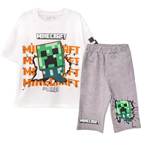 تصویر تیشرت و شلوارک طرح Minecraft پسرانه (7 تا 11 سال) کد 629967 