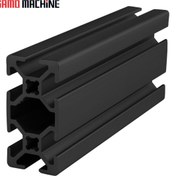 تصویر پروفیل آلومینیومی شیاردار مهندسی 40*20 آنودایز مشکی 20*40 Aluminum Extrusion black