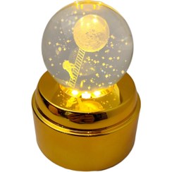 تصویر گوی کیریستال چراغدار چرخان - سایز: سایز 6 - طرح: ماه 