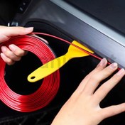 تصویر نوار تزئینی تی شکل داخل خودرو همراه با کاردک هدیه 