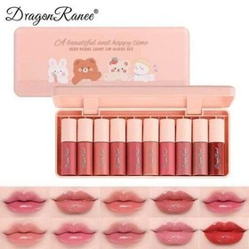 تصویر پک ۱۰ عددی رژلب مایع و لیپ‌گلاس شاین کادویی Dragon Rene Pack of 10 Dragon Rene liquid lipstick and shine lip gloss