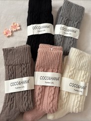 تصویر جوراب زنانه ساقدار بافت زنجیری 