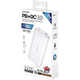 تصویر پاوربانک WEKOME مدل WP-189 با ظرفیت 20000 میلی آمپر ساعت Powerbank Wekome model WP-189 20000mAh
