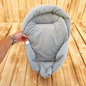 تصویر آغوشی شیردهی مخمل کبریتی طوسی 