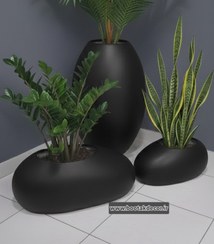 تصویر گلدان کنار سالنی ست هناس - استوانه بزرگ / توسی 