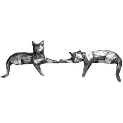 تصویر مجسمه گربه گرافیکی مجموعه ۲ عددی 