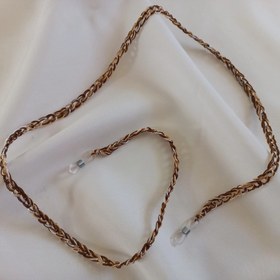 تصویر بند عینک قلاب بافی ابریشم قهوه ای کد ۱۳۵۱ 