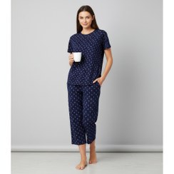 تصویر ست تی شرت آستین کوتاه و شلوارک راحتی زنانه مدل AM066 