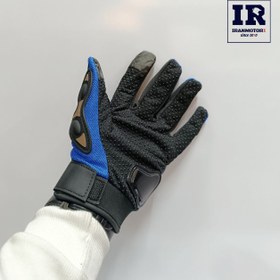 تصویر دستکش موتور سواری ردلاین ضرب گیر دار آبی کد 56 Redline blue model 56 motorcycle riding gloves