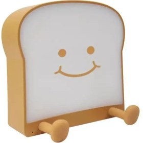 تصویر چراغ خواب فانتزی اتاق کودک شارژی طرح نان تست و نگهدارنده موبایل LKJYBG FL-01 Lamp Toast BreadMobile Phone Holder Silicone 