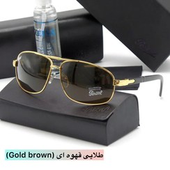 تصویر عینک آفتابی خلبانی پرسول Persol شیشه سنگ UV400 دسته فنری کد 1 