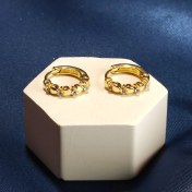 تصویر گوشواره حلقه‌ای نگین‌دار مدل 179 