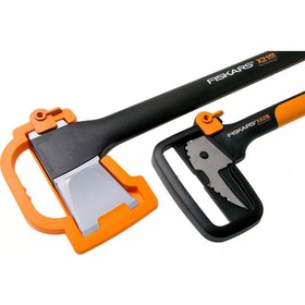 تصویر ست نگهدانده کنده و تبر ایکس 21 فیسکارس Fiskars X21 Wood Splitting Set 