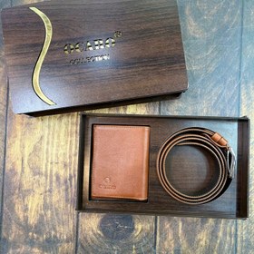 تصویر ست کیف و کمربند چرم طبیعی گاوی درجه یک 