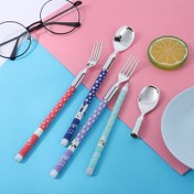 تصویر مداد فشنگی طرح قاشق و چنگال 