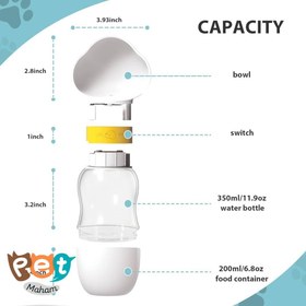 تصویر قمقمه بطری اب پیاده روی طرح ابر برای سگ و گربه و جونده و پیاده روی 350 میل 