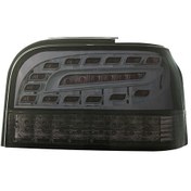 تصویر چراغ عقب اسپرت پراید صبا قدیم و جدید طرح آئودی تمام دودی برند نور گستر بسحق 