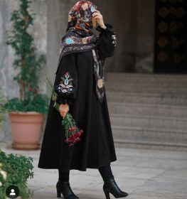 تصویر مانتو مجلسی زنانه سوگل گلدوزی شده جنس مازراتی سایز ۳۸ تا ۵۲ 