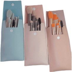 تصویر ست مینی براش 8 تایی به همراه کیف شفاف Makeup Mini Brushes Set 8Pcs