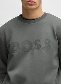 تصویر سویشرت کشی از جنس پنبه با لوگوی ساندویچی برند boss Stretch-cotton sweatshirt with sandwich logo