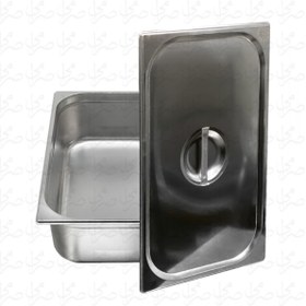 تصویر لگن بن ماری 1/1 عمق 20 ضخامت 0.8 با درب استیل Sbn208 