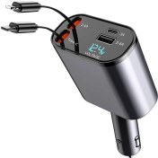 تصویر شارژر فندکی ۱۲۰ وات مدل ۴IN1 