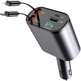 تصویر شارژر فندکی ۱۲۰ وات مدل ۴IN1 