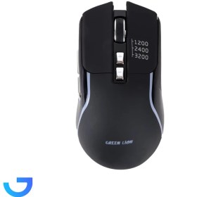 تصویر ماوس بی سیم گیمینگ Green Lion مدل GNRM5RGMSEBK Rechargeable Gaming Mouse