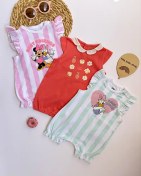 تصویر 1387-رامپر نخ پنبه وارداتی با کیفیت برای دخترای قشنگمون از برند دیزنی و برند اوبیبی 