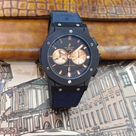 تصویر ساعت مچی عقربه ای آنالوگ برند HUBLOT تک موتور تاریخ شمار دار بند چرم قفل فیکسر پروانه ای HUBLOT