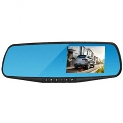 تصویر آینه مانیتور دار با دوربین جلو و دنده عقب خودرو برند رویال مدل DVR 