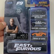 تصویر پک ۳ عددی سریع و خشن 9 (جادا نانو) - مشکی - نقره ای - نارنجی 3 Cars Pack of F9 Jada Nano Hollywood