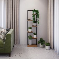 تصویر استند گل چوب فلز مدل فریما Fareema model wood metal flower stand