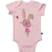 تصویر لباس نوزادی آستین کوتاه زیر دکمه طرح خرگوش شابن 