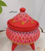 تصویر قندان سه پایه سفالی نقطه کوبی مدل ۲۰۱۱ 