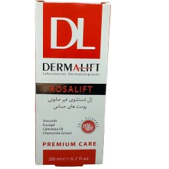 تصویر ژل شستشوی غیر صابونی پوست های حساس رزالیفت درمالیفت Dermalift Rosalift Syndet Gel For Sensitive Skin Face And Body