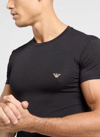 تصویر تی‌شرت یقه گرد لوگو برند Emporio Armani Logo Crew Neck T-Shirt