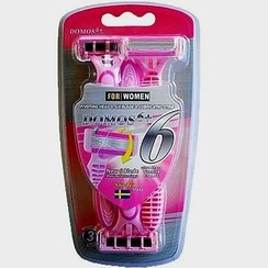 تصویر ژیلت‌زنانه دوموس ۶لبه بسته‌۳تاییDOMOSاصل DOMOS