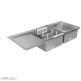 تصویر سینک ظرفشویی بیمکث مدل BS723 توکار ۲ لگن استیل 