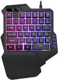 تصویر G92 One-Handed Gaming Keyboard RGB Backlit Portable Mini Gaming Keypad Ergonomic Game Controller for PC PS4 Xbox Gamer 