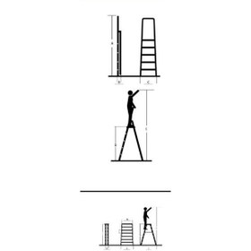 تصویر نردبان 3 پله برلیان تاشو دوطرفه دارای جا ابزاری و تسمه نگهدارنده آلوم پارس پله 