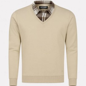 تصویر پلیور یقه برگردان طرح دار مخمل سلانیک 