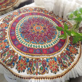 تصویر رومیزی پته گرد بزرگ رومیزی پته دوزی گرد