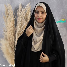 تصویر مقنعه کرپ کرم کد 1433 