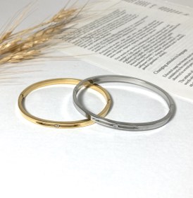 تصویر بنگل تک نگین استیل 