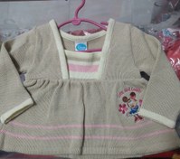 تصویر پیراهن بافت دخترانه نوزادی مناسب سیسمونی 