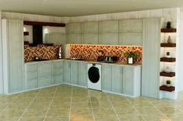 تصویر طراحی داخلی آشپزخانه و اتاق خواب 