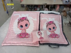 تصویر ست سفری نوزادی 3 تیکه کد K0306 3D bed set Kid 3 PIS code K0306