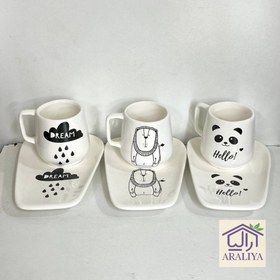 تصویر ماگ و زیرماگی طرح دار 