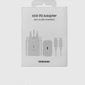 تصویر شارژر45وات سامسونگ به همراه کابل ۱۰۰٪اورجینال باگارانتی 